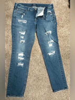 Silver Jeans Women's Ripped Skinny Jeans - Blue Denim